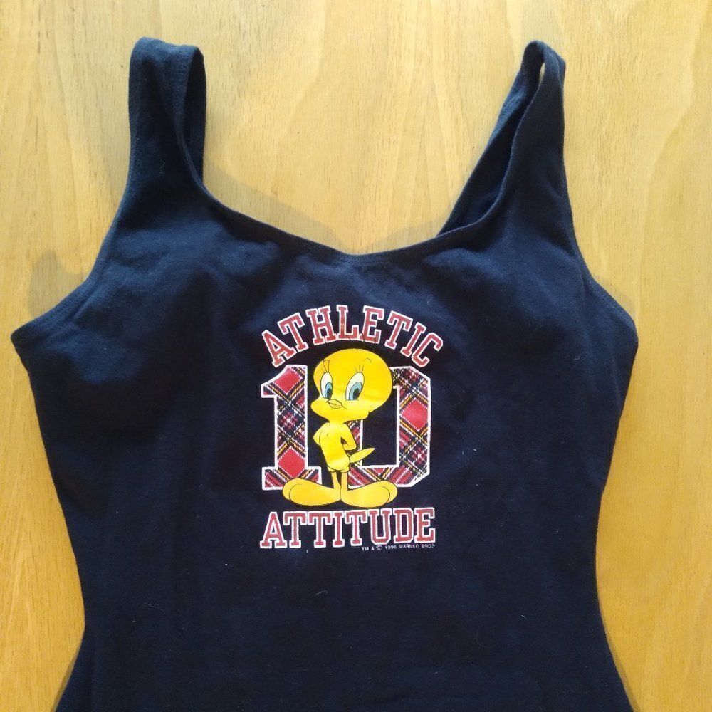 Vintage Looney Tunes Tweety Athletic Attitude Jumpsuit Bodysuit Romper
